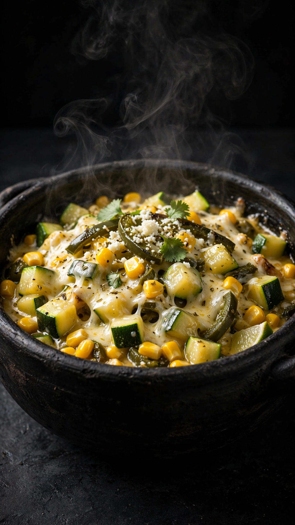 Calabaza con elote y rajas